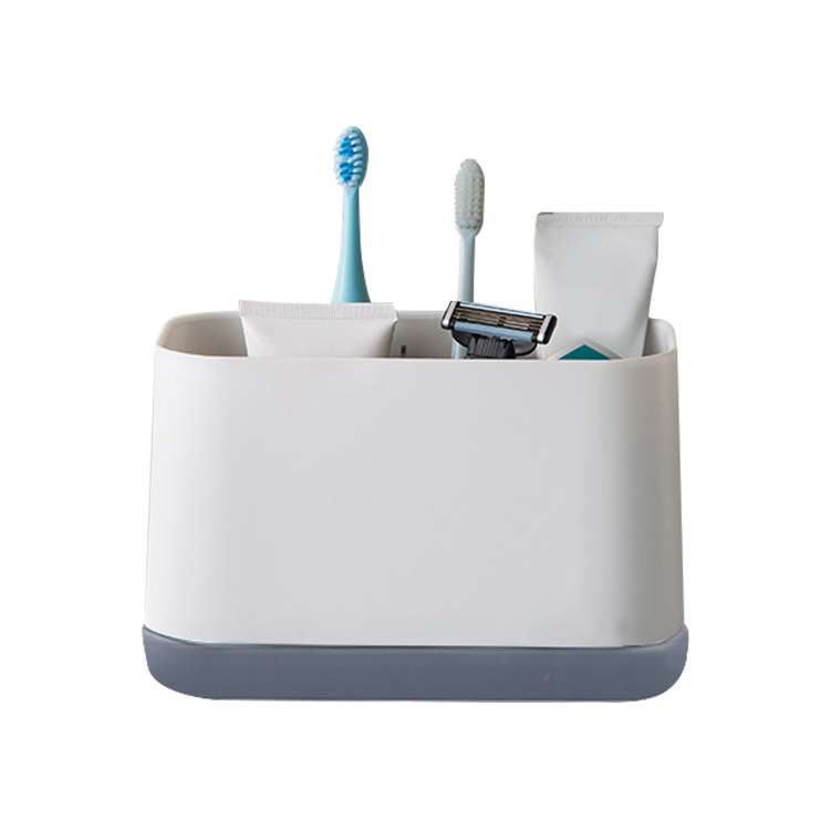 Removable Toothbrush Toothpaste Storage Toilet Set Shelf(Black)