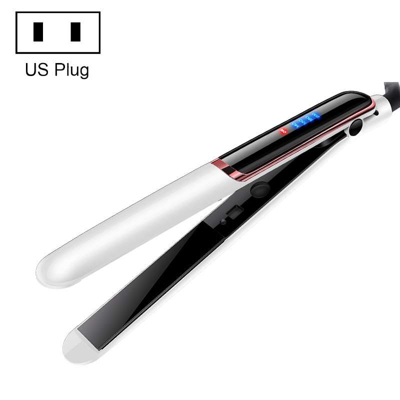 35W 2 In 1 Curling and Straightening Dual-use Electric Splin,Specification: US Plug(Black)