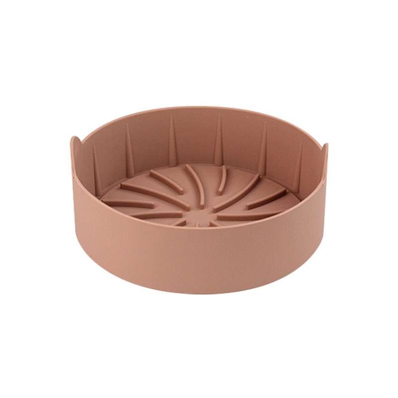 Air Fryer Silicone Grill Pan Accessories, Size: Round 22 cm(Pink)