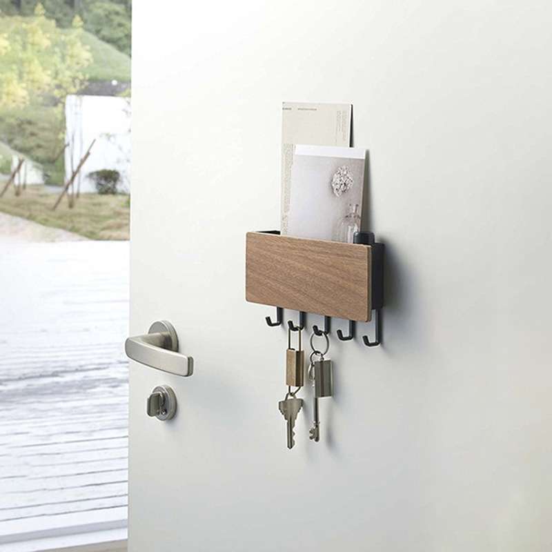 Punch-free Wall Key Hanger Multifunctional Hook Holder(White)