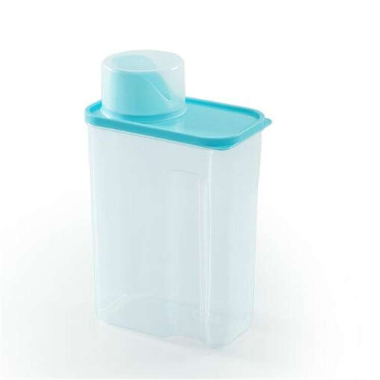 3L Household Plastic Transparent Washing Powder Storage Box Storage Container(Blue)