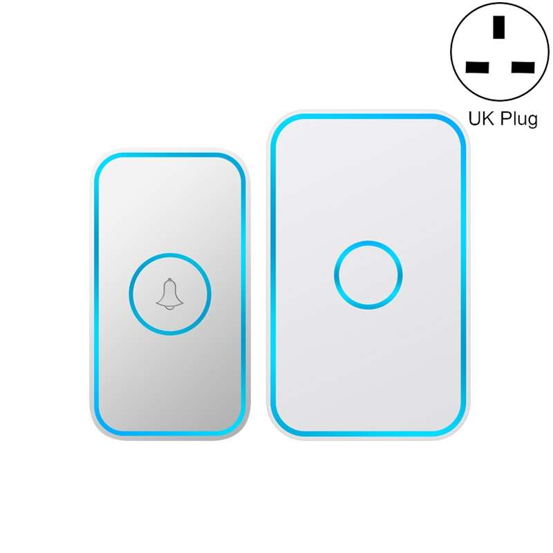CACAZI A78 Long-Distance Wireless Doorbell Intelligent Remote Control Electronic Doorbell, Style:UK