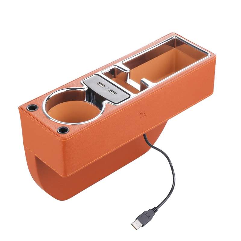 SUSISUN SNH010 Car Seat Gap Storage Box, Style:Positive Drive USB Charging(Black)