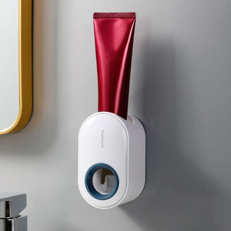Automatic Toothpaste Squeezing Wall-mounted Toothpaste Rack(Pink+White)