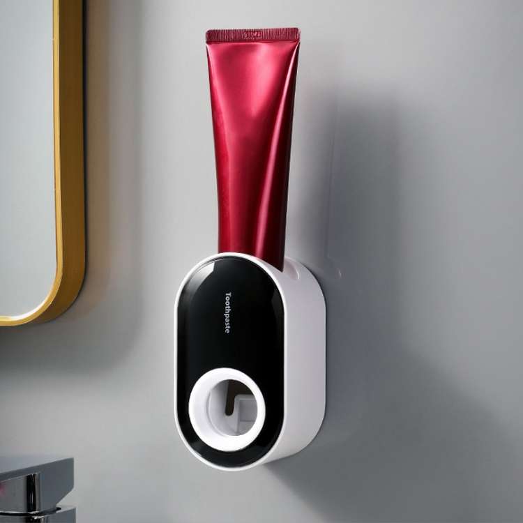 Automatic Toothpaste Squeezing Wall-mounted Toothpaste Rack(Pink+White)