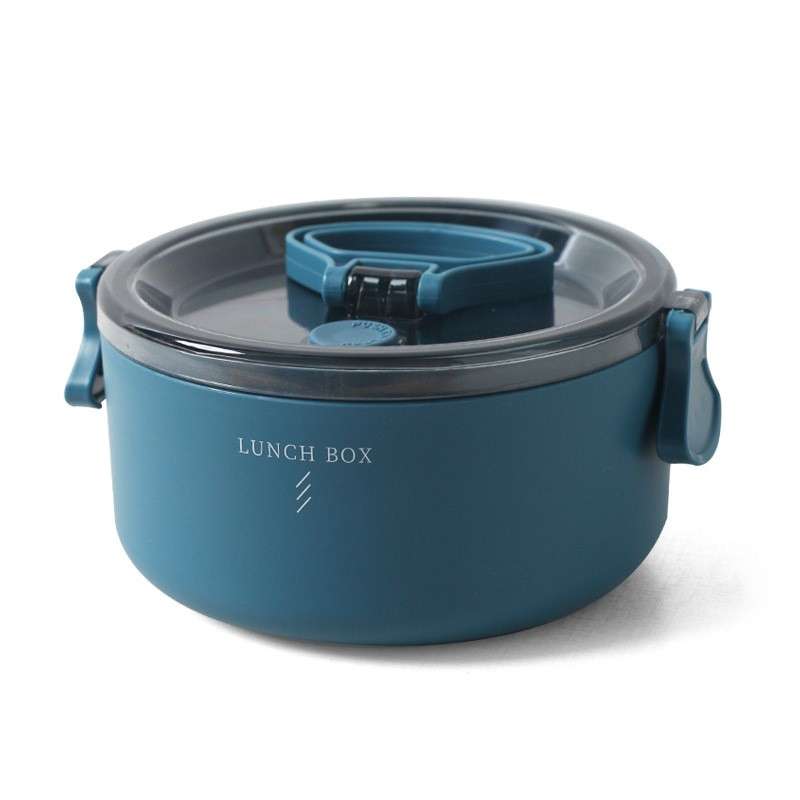 Round Portable Insulation Partitioned Lunch Box Student Office Workers Heated Microwave Oven Bento B