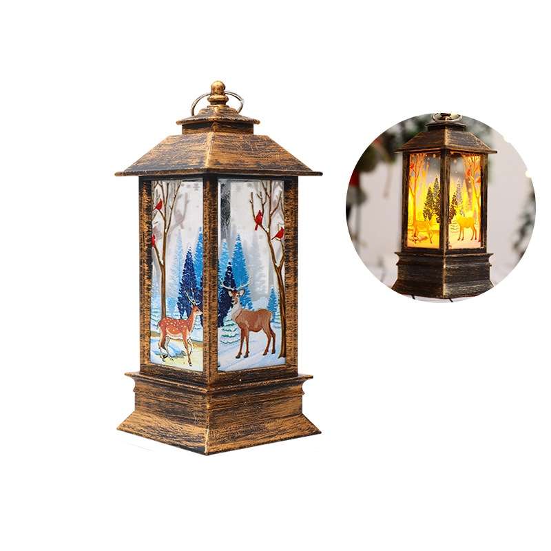 Christmas Flame Lantern Christmas Decoration LED Luminous Ornament Candlestick Lamp, Size: Large 77