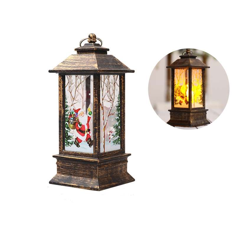 Christmas Flame Lantern Christmas Decoration LED Luminous Ornament Candlestick Lamp, Size: Large 77