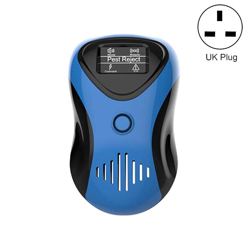 Ultrasonic Multifunctional Mouse Repeller Energy-Saving Silent Insect Repeller, Plug Type:UK Plug(Bl
