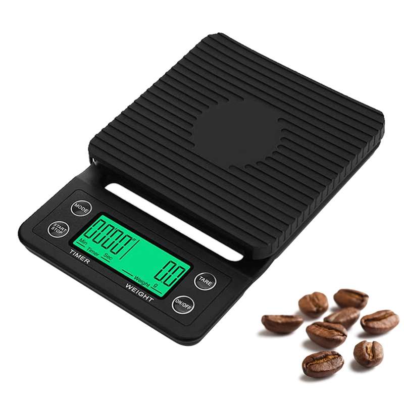 Hand Punch Coffee Scales Timing Electronic Timer Scale Kitchen Scales, Model:5kg/0.1g(Wine Red)