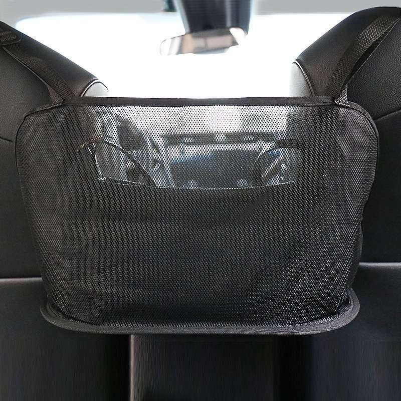 Car Seat Hanging Storage Bag, Style:Without Pocket(Black)