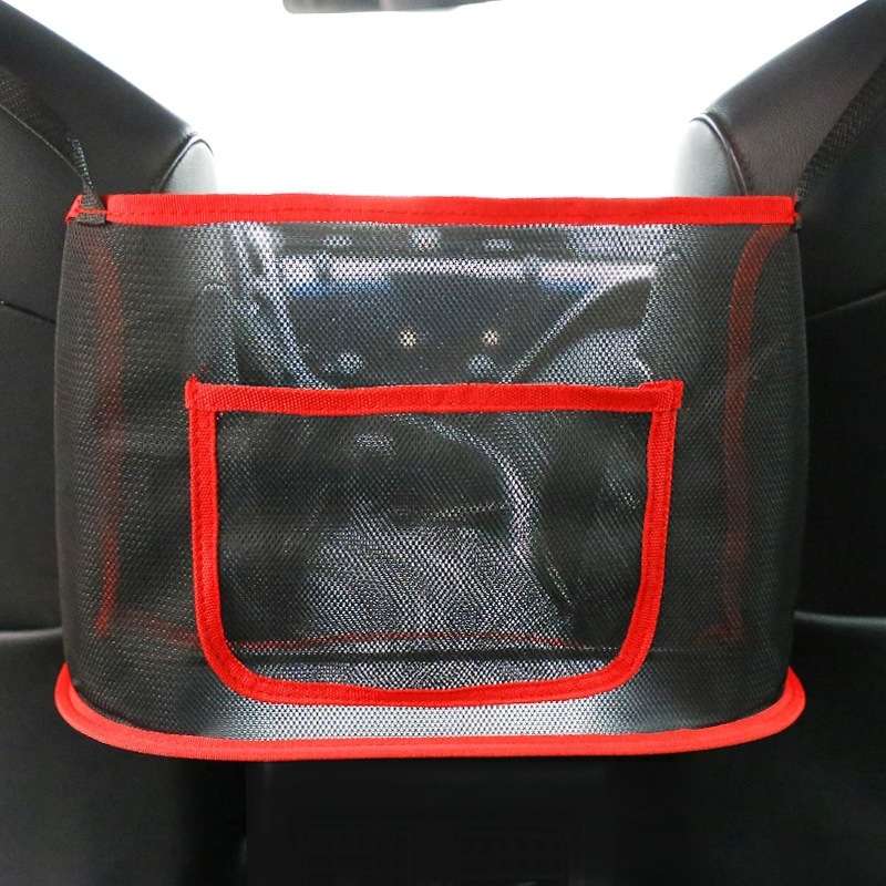 Car Seat Hanging Storage Bag, Style:With Pocket(Red)