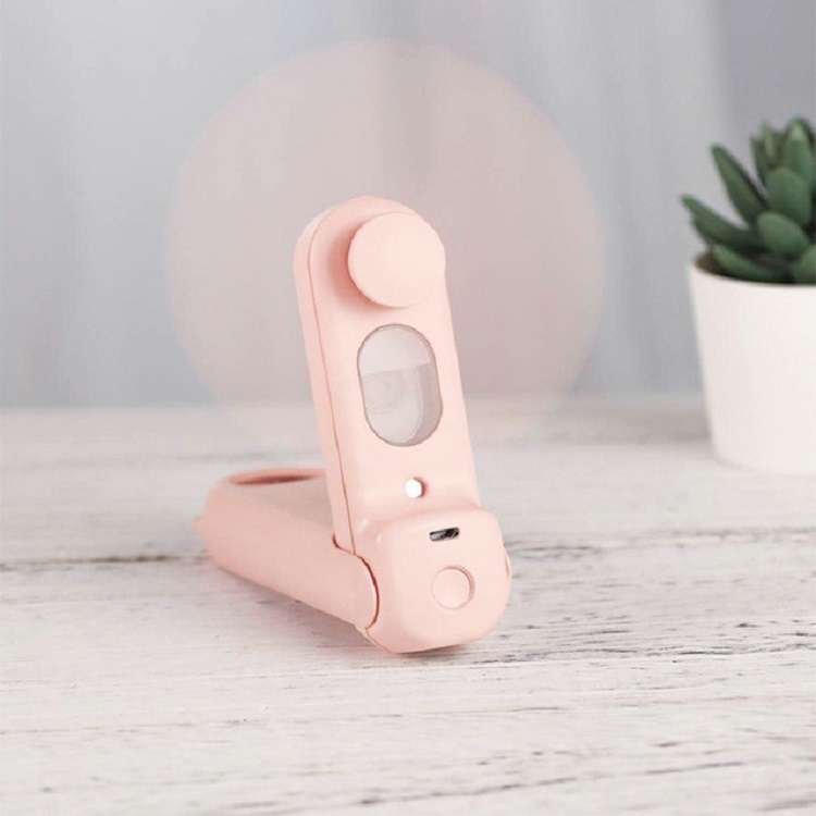 Portable Handheld Multifunction Fold Spray Fan Mini Electric Fan(Girl Pink)