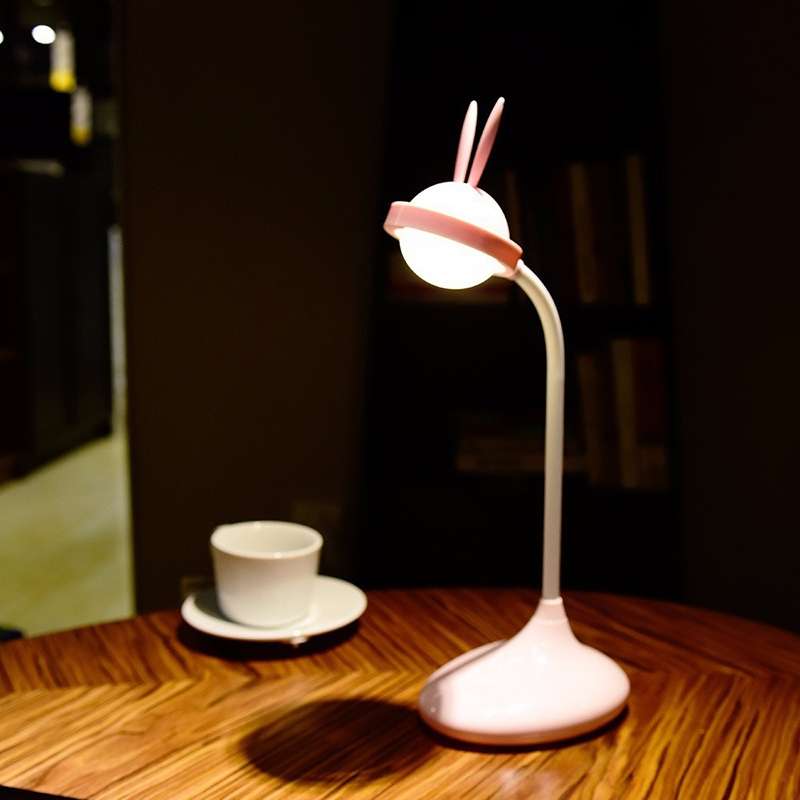 Rabbit Touch Desk Lamp USB Charging Eye Protection Creative Student Reading Bedroom Folding Bedside