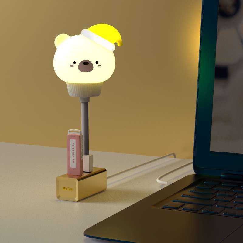 USB Night light LED Cute Bedroom Sleep Eye Protection Bedside Lamp, Style:Regular Version(Rabbit)