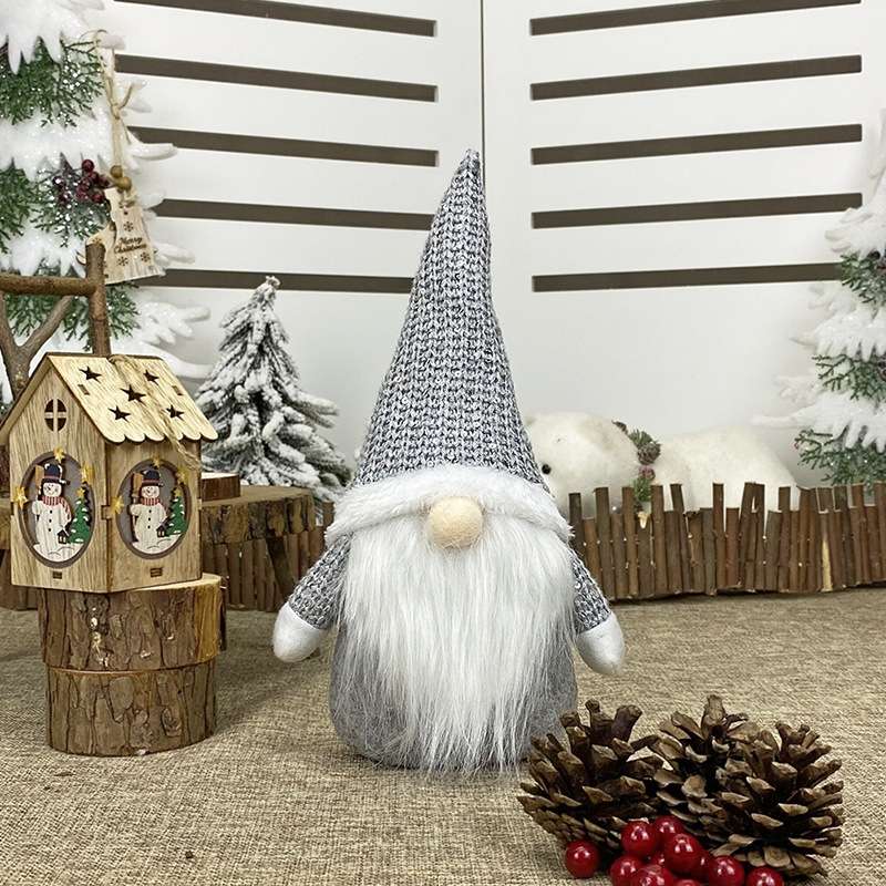 Christmas Decorations Window Decorations for Faceless Elderly Dolls Decorative Dolls(Pink)