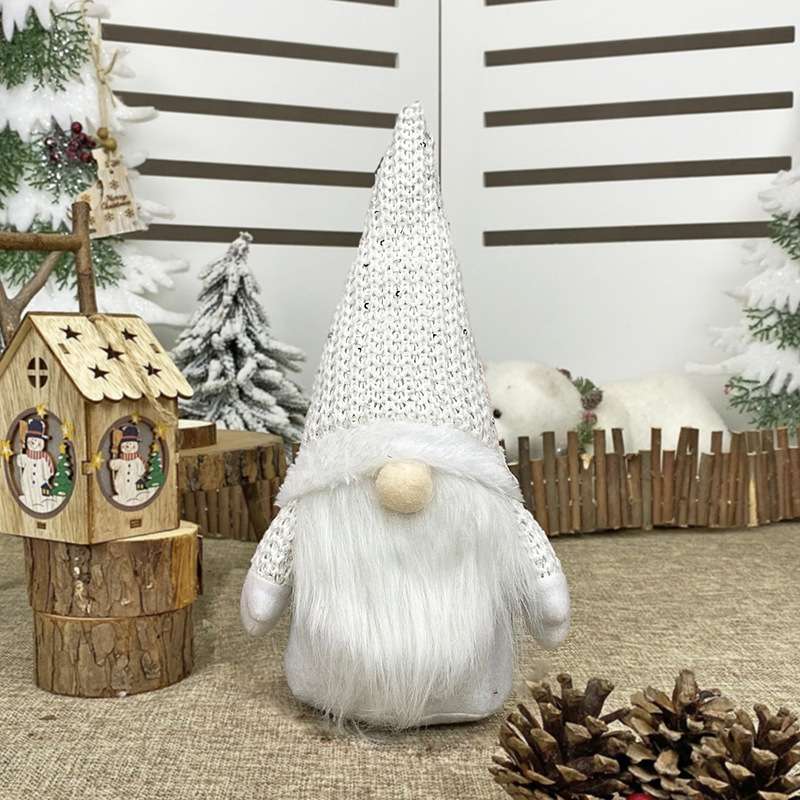 Christmas Decorations Window Decorations for Faceless Elderly Dolls Decorative Dolls(Pink)