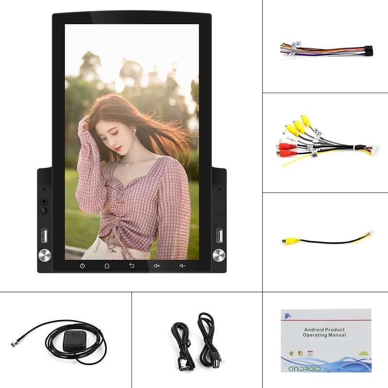 9.7 inch Vertical Screen HD 2.5D Glass Car MP5 Player Android Navigation All-in-one Machine, Specifi