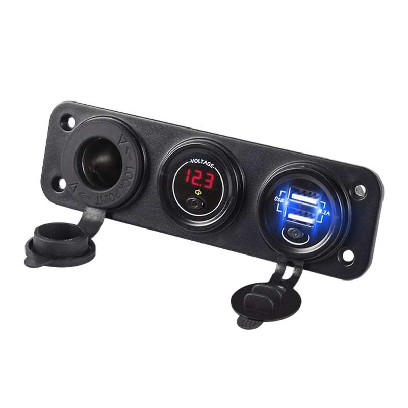Car Mobile Phone Charger Multi-Port Fast Charging with Cigarette Lighter Multi-Function Digital Disp