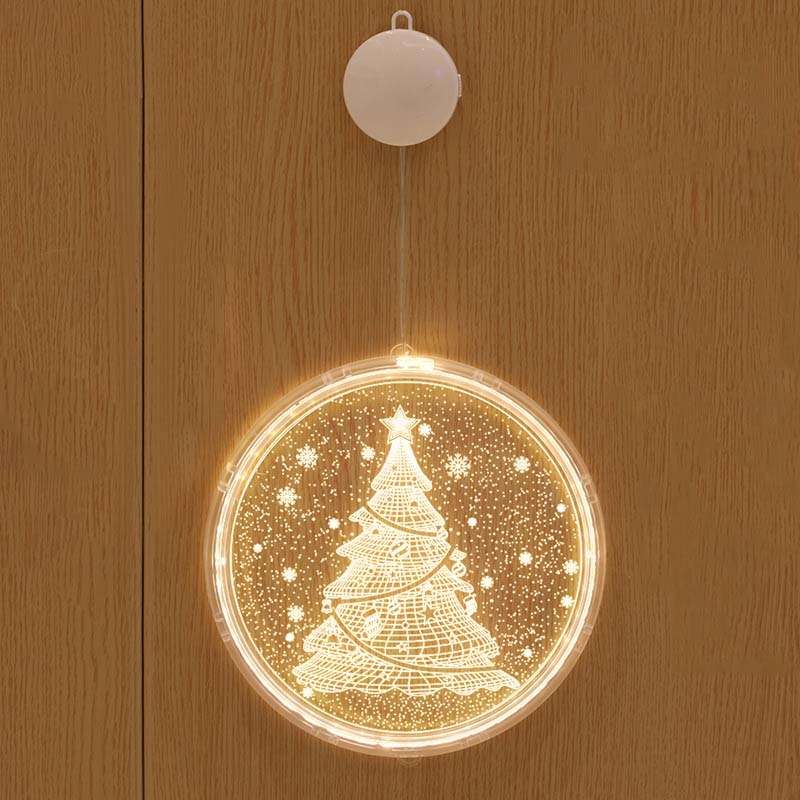 Christmas Decoration Light LED Holiday 3D Hanging Lamp, Power:Battery(Santa Claus)