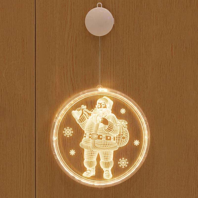 Christmas Decoration Light LED Holiday 3D Hanging Lamp, Power:Battery(Santa Claus)