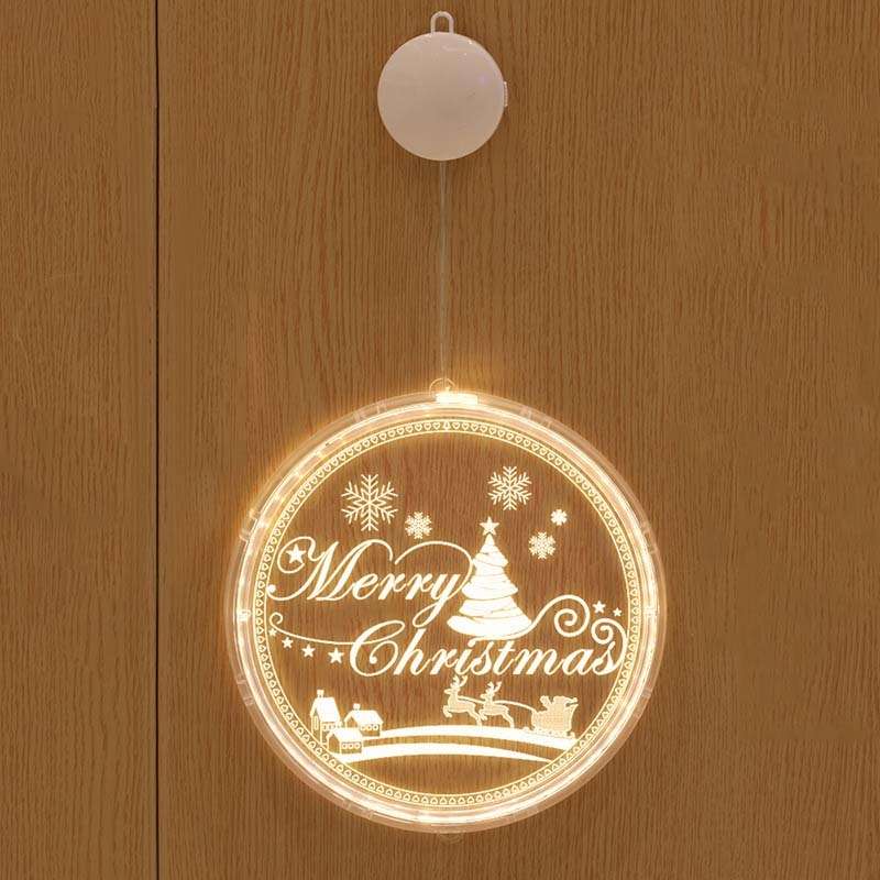 Christmas Decoration Light LED Holiday 3D Hanging Lamp, Power:Battery(Santa Claus)