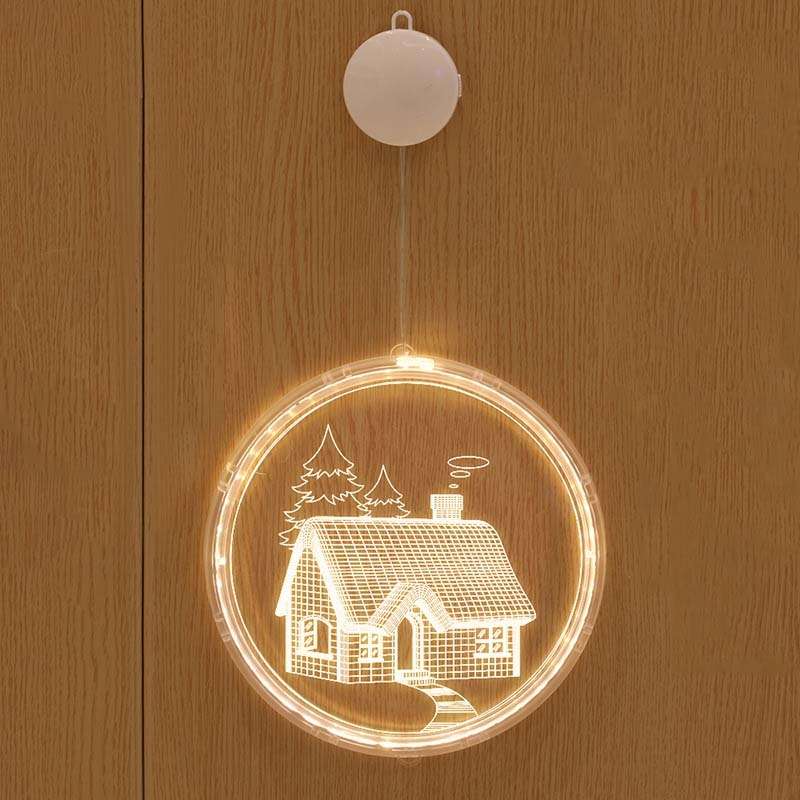 Christmas Decoration Light LED Holiday 3D Hanging Lamp, Power:Battery(Santa Claus)