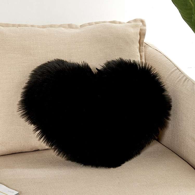 Home Cushion Pillow can be Washed without Core Heart-shaped Pillowcase, Size: 40x50cm(Dark Gray)