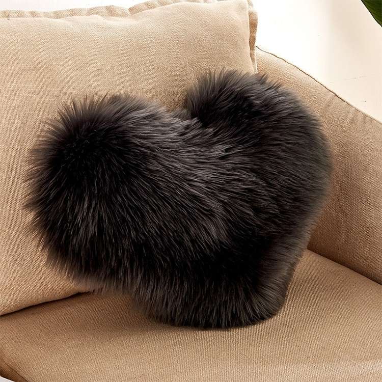 Home Cushion Pillow can be Washed without Core Heart-shaped Pillowcase, Size: 40x50cm(Dark Gray)