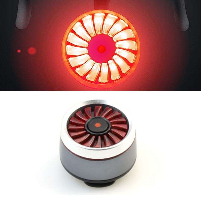 Bicycle Smart Sensor Brake Light USB Tail Light Warning Light(Black)