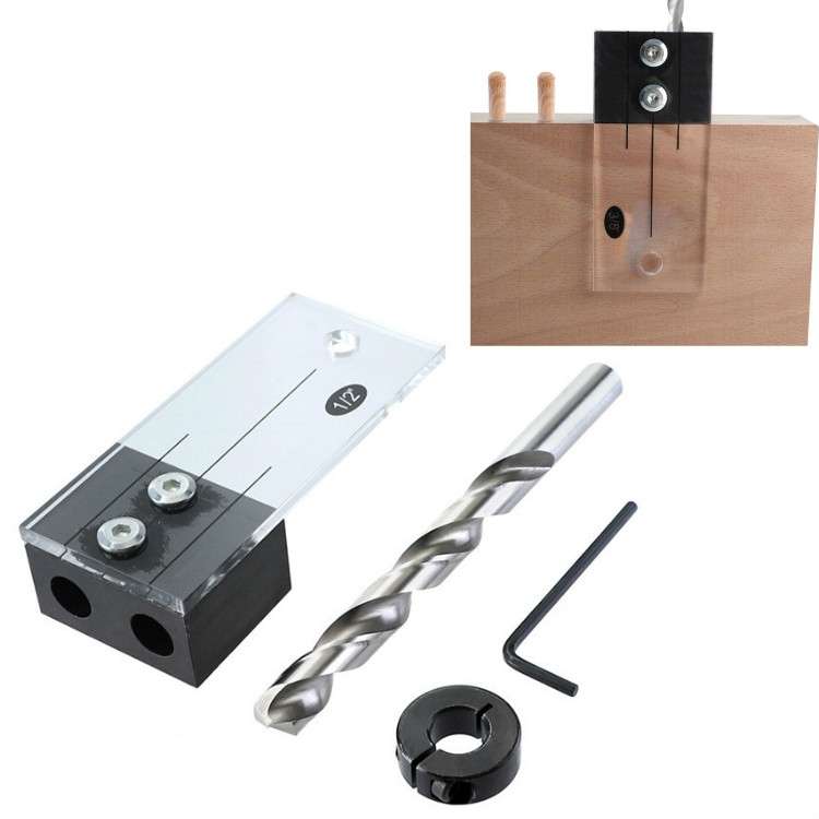 4 PCS / Set Woodworking Hole Locator Woodworking Special Hole Set Fixture Small Vertical Drilling Ho