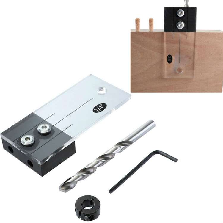4 PCS / Set Woodworking Hole Locator Woodworking Special Hole Set Fixture Small Vertical Drilling Ho