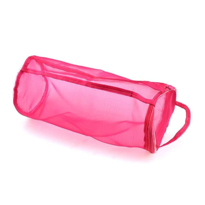 Mesh Bag DIY Hand Weaving Tools Yarn Storage Knitting Bag Organizer Hollow Yarn Bag(Small Pink)