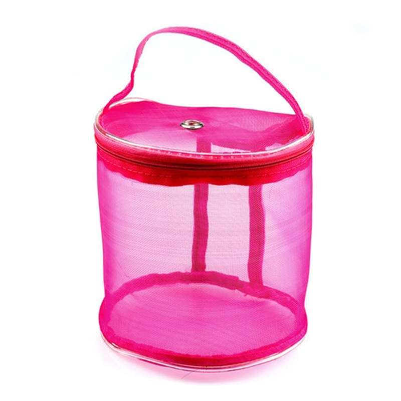Mesh Bag DIY Hand Weaving Tools Yarn Storage Knitting Bag Organizer Hollow Yarn Bag(Small Pink)