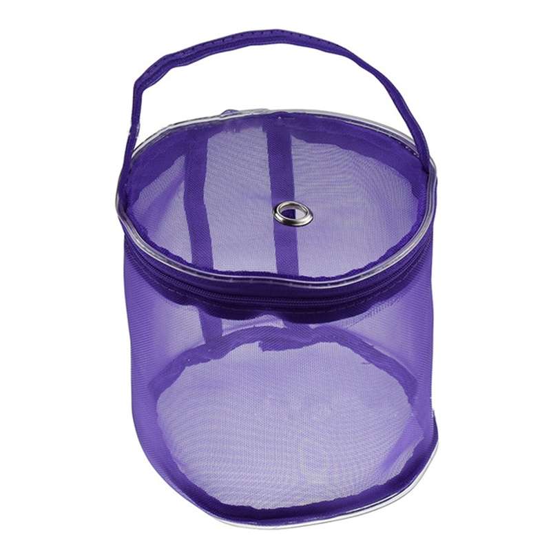 Mesh Bag DIY Hand Weaving Tools Yarn Storage Knitting Bag Organizer Hollow Yarn Bag(Small Pink)