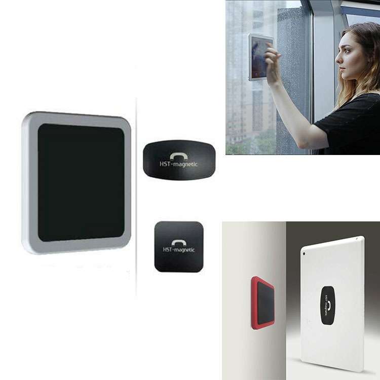 Wall-mounted iPad Magnetic Adsorption Universal Sticker Mobile Phone Wall Bracket(Black B)