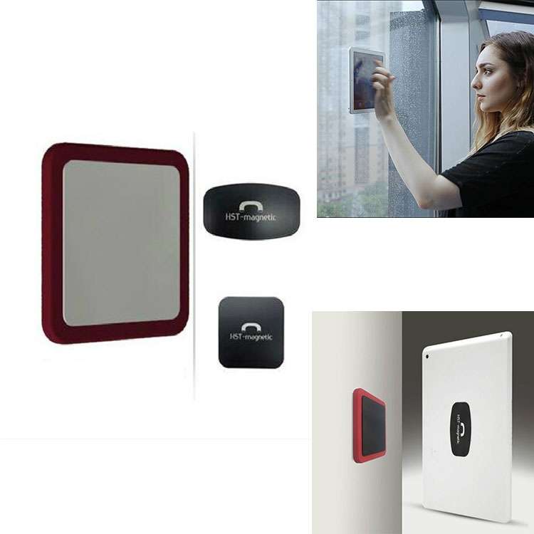 Wall-mounted iPad Magnetic Adsorption Universal Sticker Mobile Phone Wall Bracket(Black B)