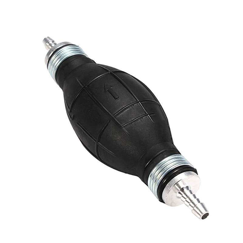 Universal Car Boat Motor Motorcycle Gasoline Pump Spherical Rubber Manual Fuel Pump, Size:10mm(Black