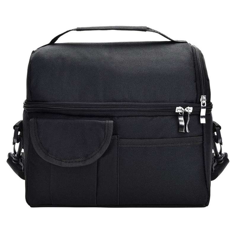 Lunch Bag Reusable Insulated Bag Multifunctional Waterproof Insulated Lunch Box(Black)