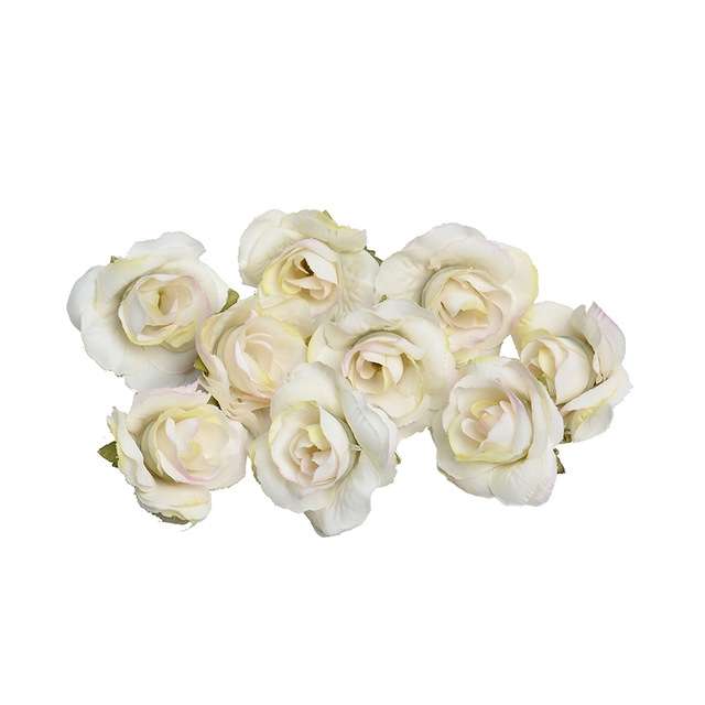 10 Sets 4cm Artificial Flower Silk Rose Flower Head for Wedding Party Home Decoration(Yellow)