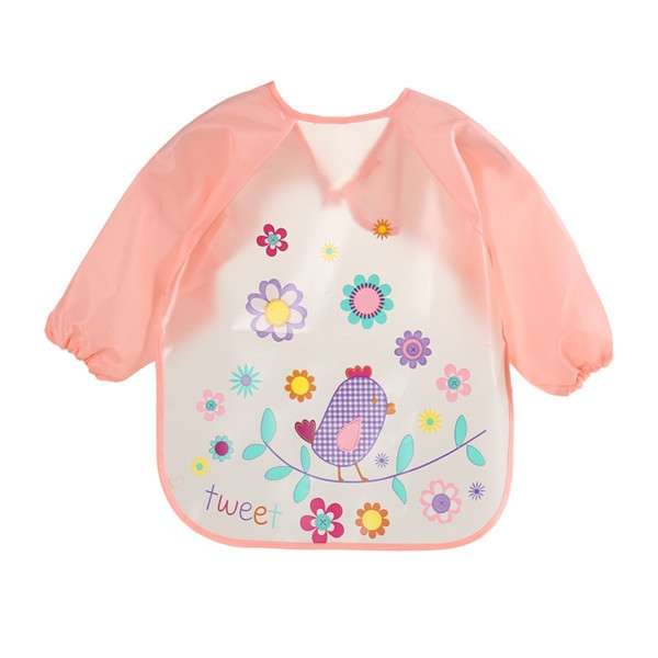 Baby Bibs Waterproof Long Sleeve Apron, Size:One Size(Blue Betterfly)