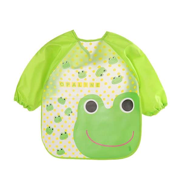 Baby Bibs Waterproof Long Sleeve Apron, Size:One Size(Blue Betterfly)