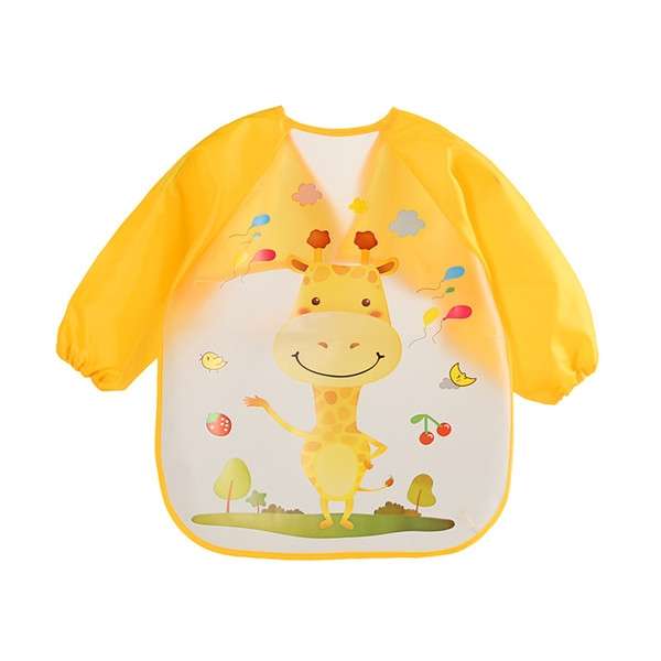 Baby Bibs Waterproof Long Sleeve Apron, Size:One Size(Blue Betterfly)