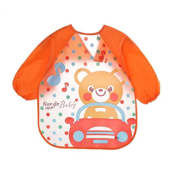 Baby Bibs Waterproof Long Sleeve Apron, Size:One Size(Blue Betterfly)