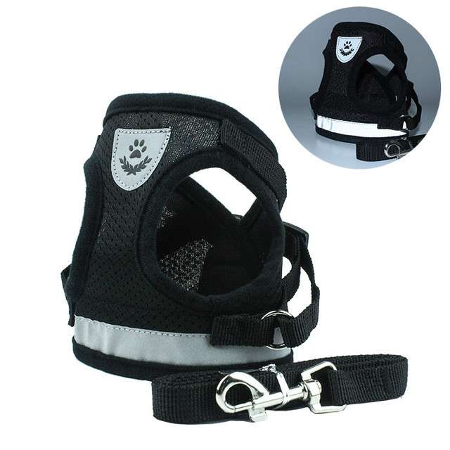 Adjustable Polyester Mesh Reflective Vest Lead Leash for Pet Dog, Size:XL(Red)