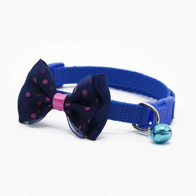 Adjustable Bow Knot Bell Collar Cat Dog Collars Pet Supplies(Red)