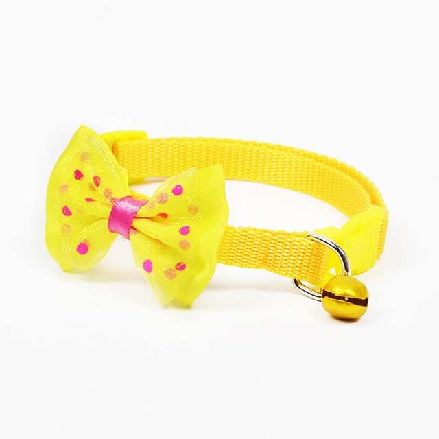 Adjustable Bow Knot Bell Collar Cat Dog Collars Pet Supplies(Red)