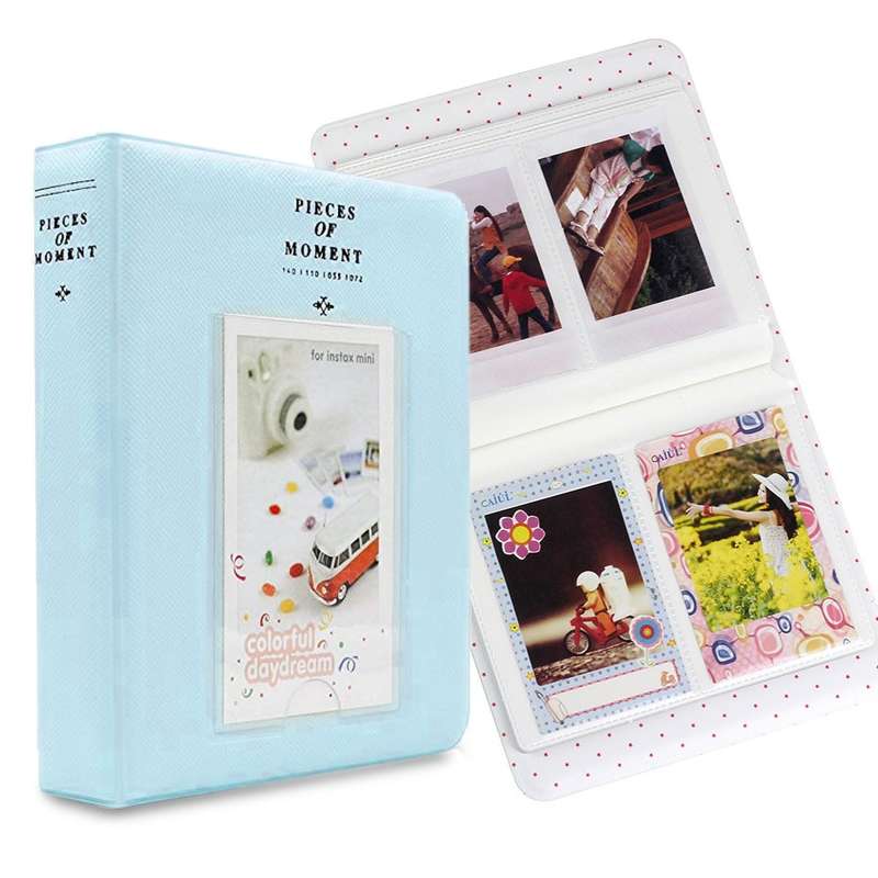 64 Pockets Name Card Pieces for Fujifilm Instax Mini 8 /7s /70 /25 /50s /90(Blue)