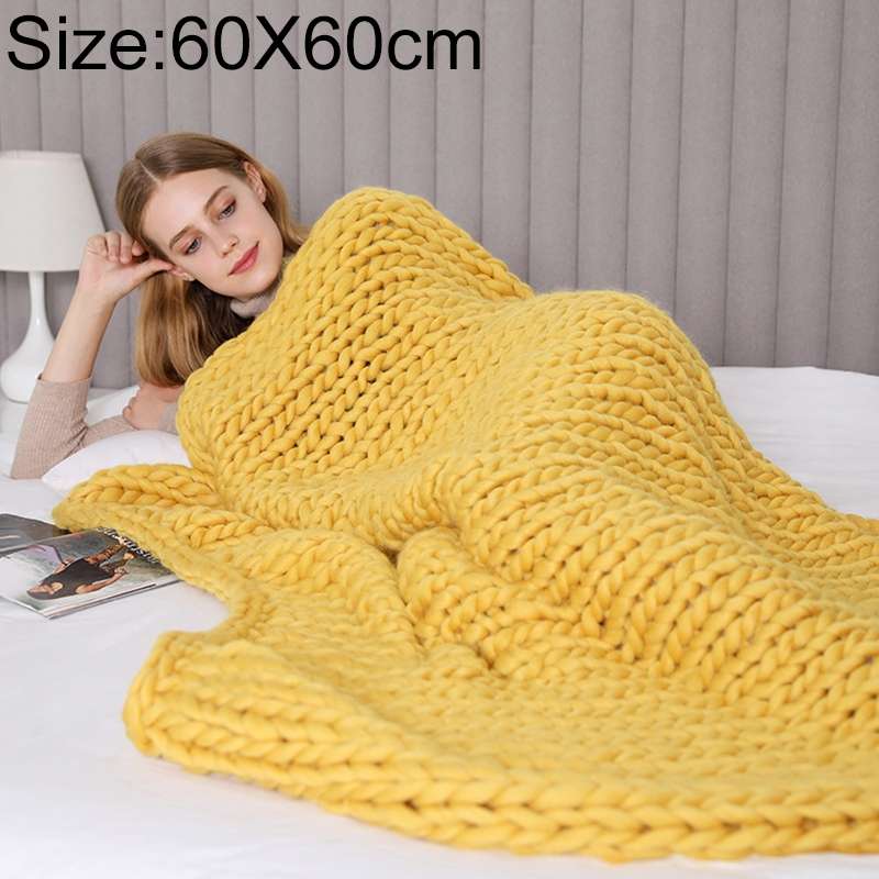 Fashion Handmade Polyester Blanket, Size:60X60cm(Yellow)