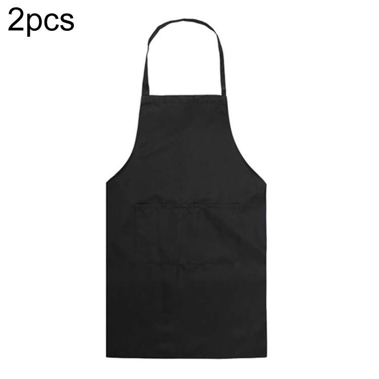 2PCS Kitchen Chef Aprons Cooking Baking Apron With Pockets(Orange)